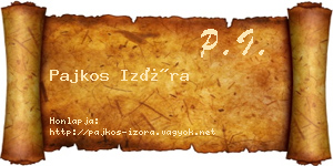 Pajkos Izóra névjegykártya